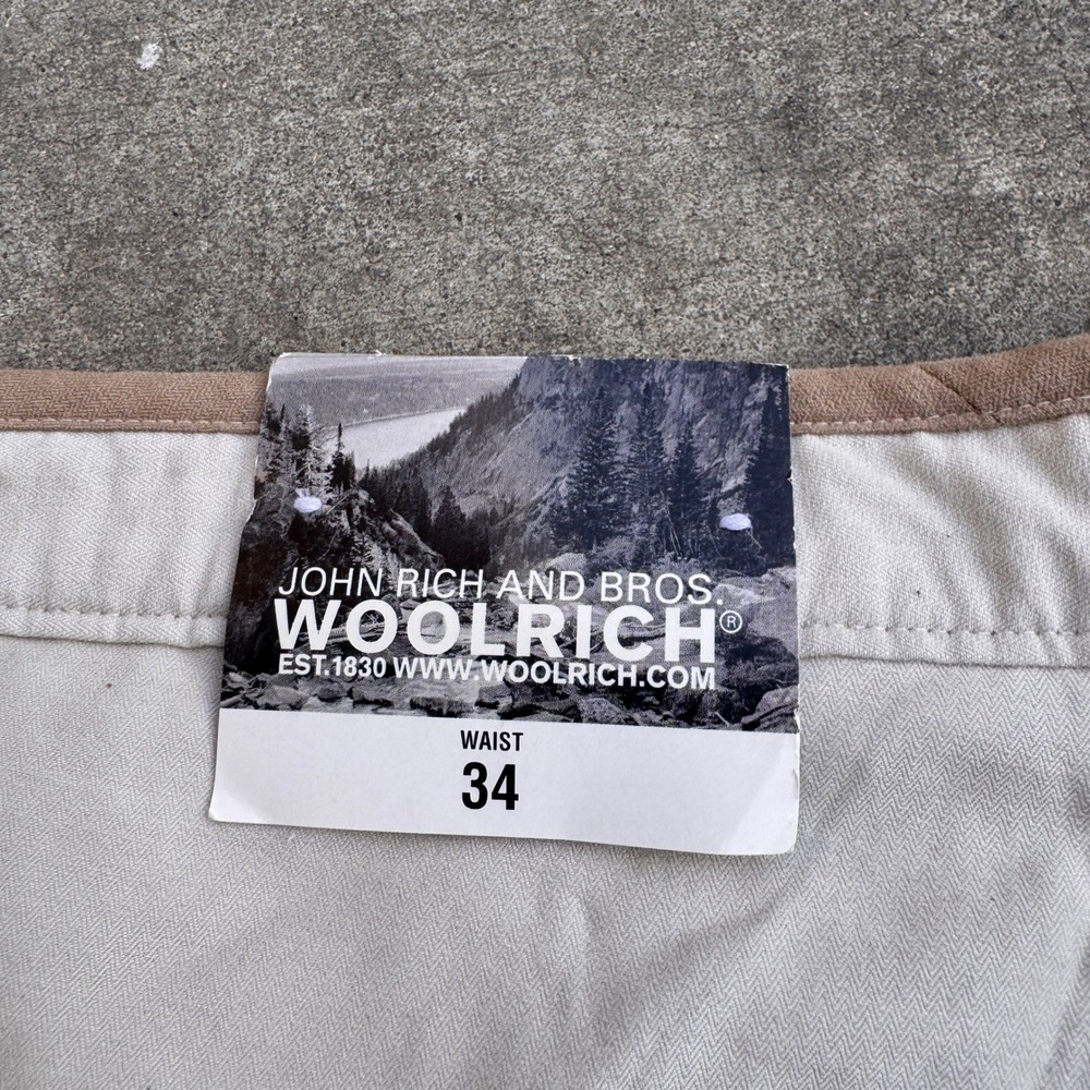 Woolrich Linden Shorts Mens 34 Stone Beige Herringbone Cargo Utility 3019RS NWT - Picture 5 of 5